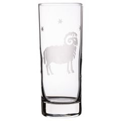 Handgraviertes Glas mit Sternzeichen und Namensgravur Widder
