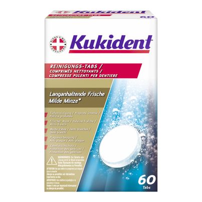 Reinigungs-Tabs Milde Minze 60 Stück - 6er Vorteilspack von Kukident