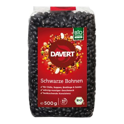 Bio Bohnen schwarz 500g - 8er Vorteilspack von Davert