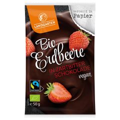 Bio Erdbeere in Zartbitter Schoko 50g - 10er Vorteilspack von Landgarten
