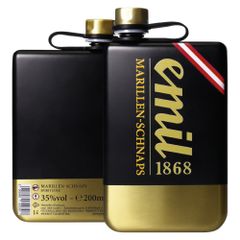 emil-Marillen Schnaps 35%vol 200ml Flachmann goldschwarz