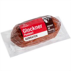 Glockner Punkerl 220g - In Heißrauch stark durchgebratene Dauerwurst mit Kräutergeschmack - Glutenfrei und Laktosefrei von Moser Wurst