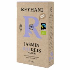 Bio Fairtrade Thai Jasmin Reis Natur 750g - Besonders gut zu Gemüse-Gerichten - Ungeschälter Lankornreis - besonders Körnig und locker von Reyhani
