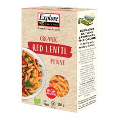 Bio Rote Linsen Penne 250g - 6er Vorteilspack von Explore Cuisine