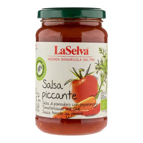 Organic Salsa piccante 340g - value pack of 6 from La Selva