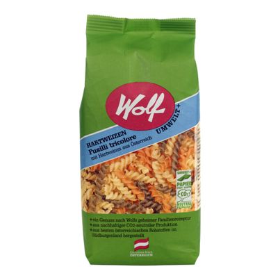 Umwelt+ Fusilli tricolore 500g von Wolf Nudeln