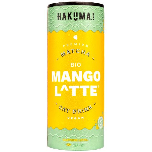 HAKUMA Bio Mango Latte 235ml - Premium Mango Latte auf Hafermilchbasis mit fruchtiger Mango - in der CartoCan - vegan und glutenfrei von HAKUMA