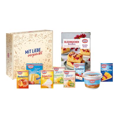 Dr. Oetker Rezept-Set Mit Liebe verpackt Blechkuchen backen