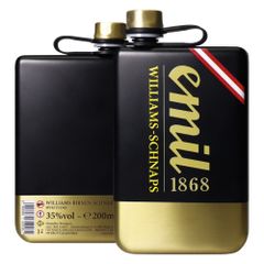 emil-Williams Birnen Schnaps 35%vol 200ml Flachmann goldschwarz