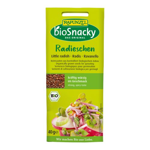 Organic bioSnacky radish germination seeds 40g - value pack of 12 from bioSnacky - Rapunzel