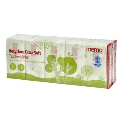 Organic handkerchiefs recycling 4-ply 15 pieces - value pack of 15 from Memo