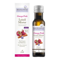 Bio Omega Pink Leinöl-Mixtur 100ml - 4er Vorteilspack von Bio Planete