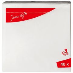 Servietten weiß 3lg33x33cm 40ct von Jeden Tag