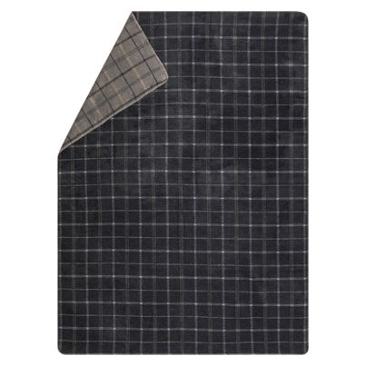Fluffy Soft Blanket checkered Color Anthracite Grey 150x200cm by David Fussenegger