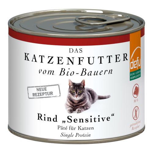 Bio Katzenfutter Paté Rind   200g - 12er Vorteilspack von Defu