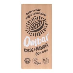 Bio Mandel Kokos 60% Kakao 70g - 10er Vorteilspack von Ombar