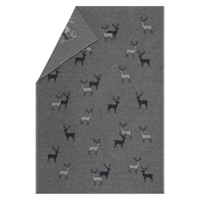 Flannel Blanket Herd of Deer Color Rustic Brown 140x200cm by David Fussenegger