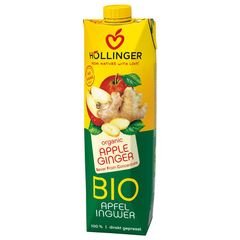 Bio Apfel-Ingwersaft naturtrüb EW 1000ml - 12er Vorteilspack von Höllinger