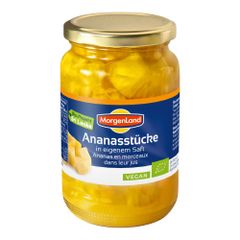 Bio Ananasstücke im eigenen Saft 370ml - 6er Vorteilspack von Morgenland