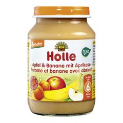 Bio Babygläschen Apfel & Banane mit Aprikose - ab 5 Monaten - 190g - 6er Vorteilspack von Holle