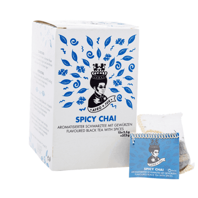 AFRO TEA Spicy Chai Tee - Premium Schwarztee  15 Stück - 15 handgenähte Teebeutel mit Chai Tee von AFRO COFFEE