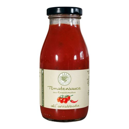 Organic tomato sauce all'arrabbiata 250ml - value pack of 6 from Il Cesto