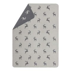 Leichte Kuscheldecke Flanelldecke Hirsche allover Farbe Filz 140x200cm von David Fussenegger