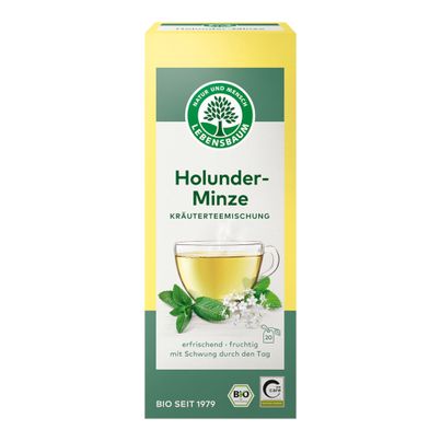 Organic herbal tea elderberry mint 20 bags 30g from LEBENSBAUM