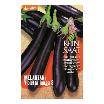 Bio Melanzani Violetta Lunga 3 Saatgut - 1 Beutel - 5er Vorteilspack von Reinsaat