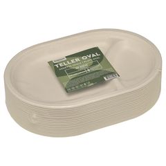 Bio Zuckerrohr Teller oval 31x21cm 50 Stk. von Belesse
