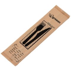 Holz Besteckset 3teilig  gehüllt 60Stück von Wimex