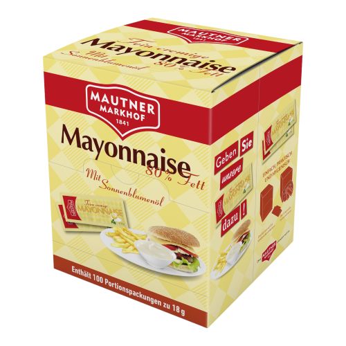 Mayonnaise 80% portions 100x18g from Mautner Markhof