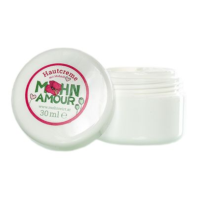 Mohnöl-Hautcreme 30ml - Eine Wohltat für Hand und Fuß - Zieht schnell ein und verleiht der Haut ein angenehmes Gefühl von Mohn Amour