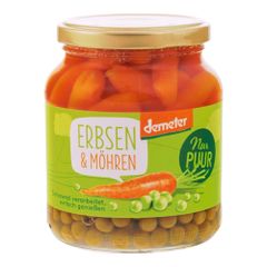 Bio Erbsen & Möhren 350g - 6er Vorteilspack von Nur Puur