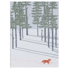 Flannel blanket ‘Fox in the Forest’ 140 x 200 cm – Off-white – GRS certified