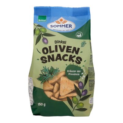 Bio Dinkel-Oliven-Snacks Provence 150g - 6er Vorteilspack von Sommer