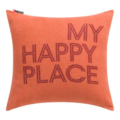Cushion Cover My Happy Place Color Terracotta 50x50cm by David Fussenegger