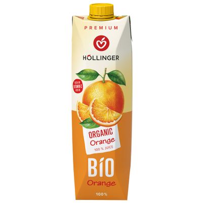 Bio Orange Fruchtsaft 1000ml - kein Zuckerzusatz - Frei von künstlichen Aromen Farbstoffen und Konservierungsstoffen von Höllinger Juice