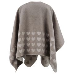 Poncho Herzen/Love 70 x 140 cm - Rauch - GRS zertifiziert