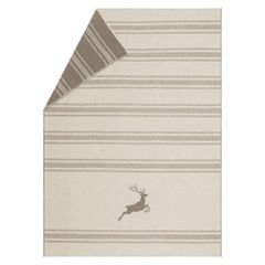 Flanelldecke Hirsch/Streifen Farbe Rohweiß 140x200cm von David Fussenegger