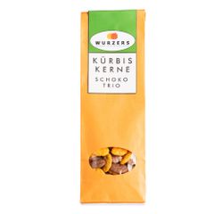 Kürbiskerne Schoko Trio 70g - fein nussiger Geschmack - 3 Schokoladensorten - außergewöhnliches Aroma von Wurzers