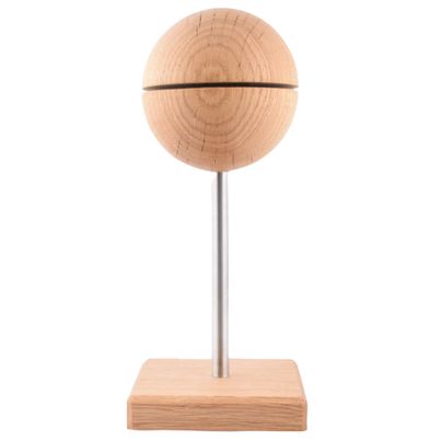 Handgedrechselte Holz- Schlüsselkugel mit Stativ Eiche - 14cm