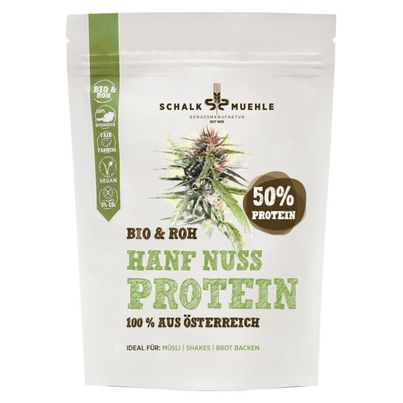 Bio Hanfnuss Protein-Pulver 50 Prozent 350g - intensiv nussiges Aroma - rein pflanzliche Proteinquelle - vielseitig einsetzbar von Schalk Mühle