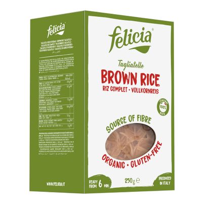 Bio Reis-Vollkorn-Tagliatelle 250g - 8er Vorteilspack von Felicia Bio
