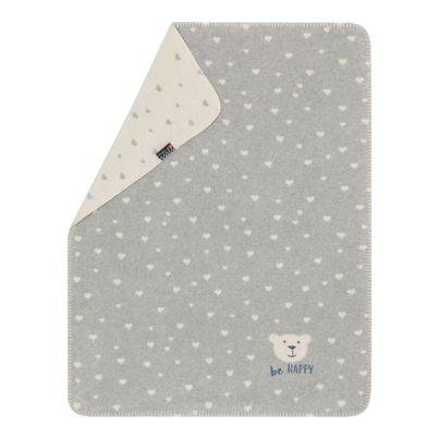 Baby Blanket Be Happy Color Grey 75x100cm by David Fussenegger