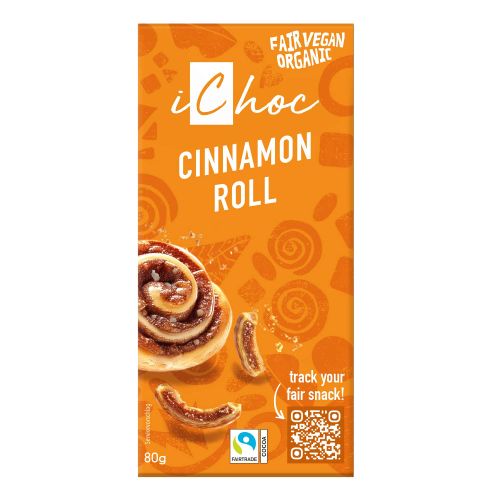 Bio vegane Cinnamon Roll Schokolade von iChoc, 80g