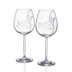 Handgravierte Hochzeitsgläser Wein 2er Set mit individueller Gravur