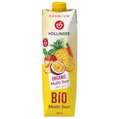 Bio Multi Sunrise Fruchtsaft 1000ml - Fruchtsaft aus 7 sonnengereiften Früchten und einer feinen karottigen Note - natürlicher Fruchtzucker von Höllinger Juice