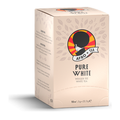 AFRO TEA Pure White Weißer Tee - Premium Tee 15 Stück - 15 handgenähte Teebeutel mit Weißtee von AFRO COFFEE