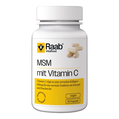 Bio MSM Kapseln mit Vitamin C 90ct - 4er Vorteilspack von Raab Vitalfood